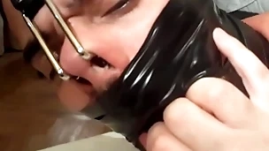 Leicy sposito nosehooked tapegagged subjection hogtied