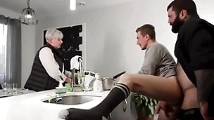 Guy barebacked by stepdad in front of his mature