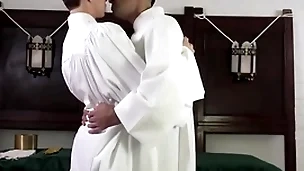 Now, as this young urchin learns the ceremonies to be altar boy, he braces himself for a new level of tie with the priesthood