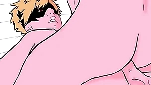 Bakugo tiene sexo anal a pelo undergrowth midoriya (my hero academia cosplay) bucle