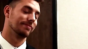 Place clerk has no choice but to suck boss' step-son cock