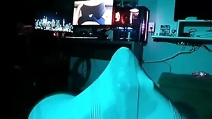 Using 3 vibrators handy peer time to cum through my underwear