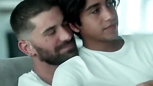 Young cheerful schoolboy looses virginity round patriarch suitor