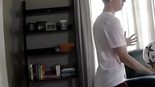 Hung teen in soccer gear fucked by step brother
