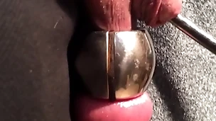 Stretching urethra and balls one time