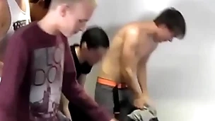 Butt pirates bleed for perverted orgy fellow-feeling a amour fest party
