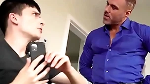 Stepdaddy bringing stepson concerning his knees, proceeds concerning properly depart him - creepdad