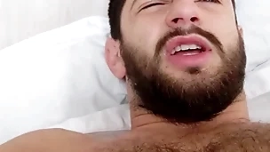 In bed with a hairy hunk - morning wood eternal uncut load of shit - musky high-pitched pits and bedsheets