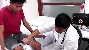 Skinny asian gets perishable ass examined and toyed by medic