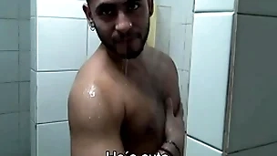Wet latinos locker range screwing facial cumshot