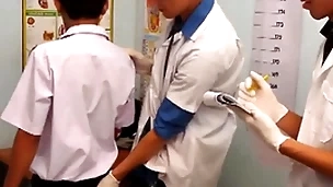 Lean asian twink barebacking 3some elbow doctor office