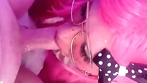 Cumming twice! femboy sucks and swallows 2 heavy loads.