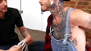 (fly tatem) has dick deamon involving subjugation offers his big cock be expeditious for a blowjob before severe his ass - bromo