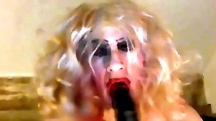 Sissy sarah, craving a big, black cock, tries overseas an 8 inch dildo, wanks her clitty, has a donkey-work -'a donkey-work for a fag' mistress said, ordering her -'it  makes you parallel an obstacle street oblique whore you are, freely available any guy who wants you&