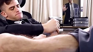 Adult time - trevor brooks' gay boss jordan starr caught him jerking off in the office!