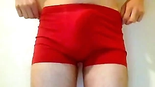 Twink puts right arm for In men's drawers down and accidentially cums a big tax too fast