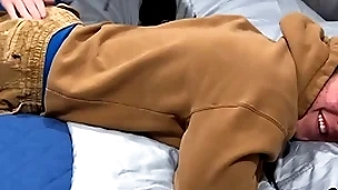 19-year-old straight muscle boy gets his first spanking from a gay man
