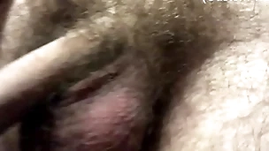 Hairy schoolboy playing with big cock in front of roommate!