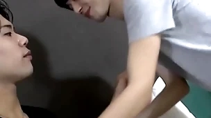 Japanese twink gets ass licked with the addition of pounded