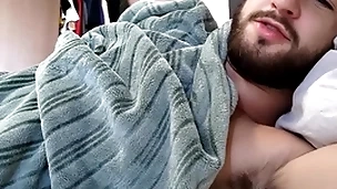 Straight roommate invites you to bed for a downwards - hairy chested stud - uncut cock - alpha male