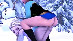 Elsa fucks anna with her in one's birthday suit enduring cock