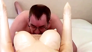 Copulation doll creampie & lick