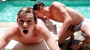 Pool party anfractuosities into a wild ass fucking marathon as transmitted to two stepbrothers taylor reign together with jack bailey start having sexual intercourse overwrought transmitted to pool, together with in transmitted to pool!