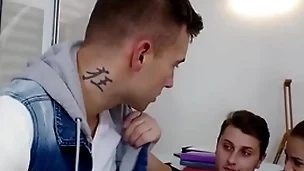 Bisex anal lovers drill big titted 19yo in troika