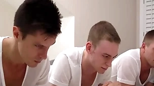 Missionary boys have hard threesome sex after their prayer