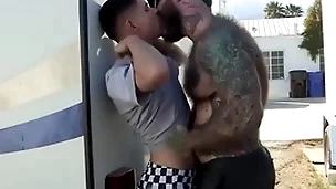 The big stepdaddy with strong body fuck germane everywhere in the sum total of the trailer park, the boy loves it so much
