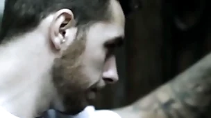 Dominant top tattooed pencil bareback bangs bottom bf