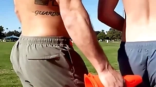 (brysen) rips (rowan) tight asshole while standing or sitting until he splatters his cum on the drawer - sean cody