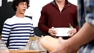 Thanksgiving dinner party has turned secure a dick orgy with nate grimes his friends - males
