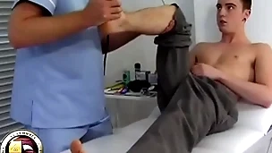 Teen schoolboy has his first prostate exam immigrant a doctor