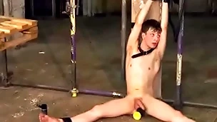 Dominant leo ocean makes bound gay alex faux anal byway dildo