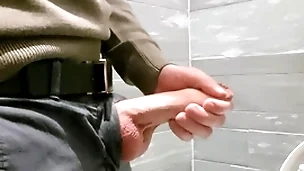 Horny within reach the mall. masturbating in the public restroom.