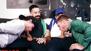 Stepsons benjamin blue & edward terrant have a naughty plan for to pussyfoot out for a strip - twink trade