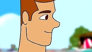 Desenho na praia fazendo um sexo gay