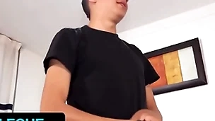 Latin leche - random cameraman invites latino with big uncut dick to fuck young twink in his place