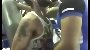 Lovely gay kiss at gym between two indians