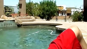 Jacuzzi fooling around loopings into sex with twink and jock